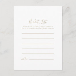 Cartão Postal Placas de lista de Baldes minimalistas Douradas