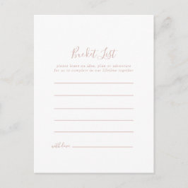 Cartão Postal Placas de lista de Baldes minimalistas rosa Dourad