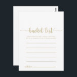 Cartão Postal Placas de Lista de Baldes Simples para Caligrafia<br><div class="desc">Essas placas de balde simples de caligrafia dourada são a atividade perfeita para uma simples recepção de casamento ou chá de panela. O design simples e elegante apresenta a tipografia clássica e de rico em ouro. Altere o texto para se adequar a qualquer evento de vida. O sinal da lista...</div>