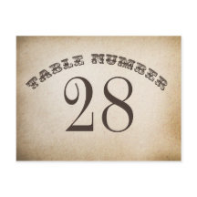 placas de número de tabela vintage