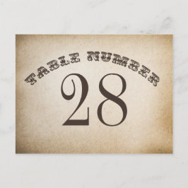 Cartão Postal placas de número de tabela vintage