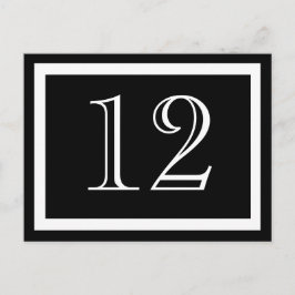Cartão Postal Placas de números de tabela de Bolinhas preto e br