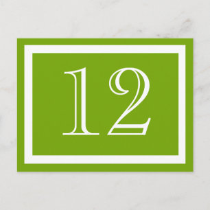 Cartão Postal Placas de números de tabela verde primavera