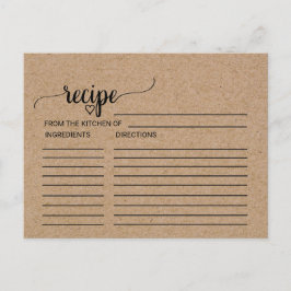 Cartão Postal Placas de recebimento de Chá de panela Kraft Faux