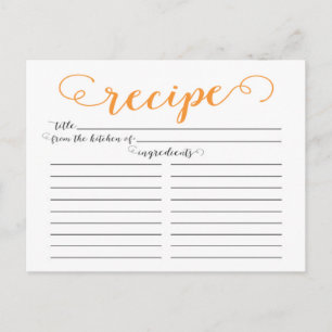Cartão Postal Placas de Receita do Chá de panela de Script Laran