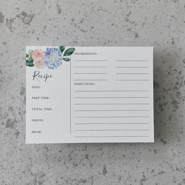 Cartão Postal Placas de Receita do Chá de panela Hydrangea Azul  (Criador carregado)