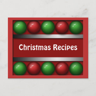 Cartão Postal Placas de receitas das esferas de Natal