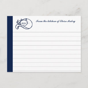 Cartão Postal Placas de receitas personalizadas para gatos feliz