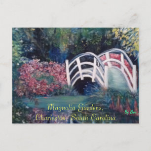 Cartão Postal Placas postadas com paisagem bonita, ponte Flores