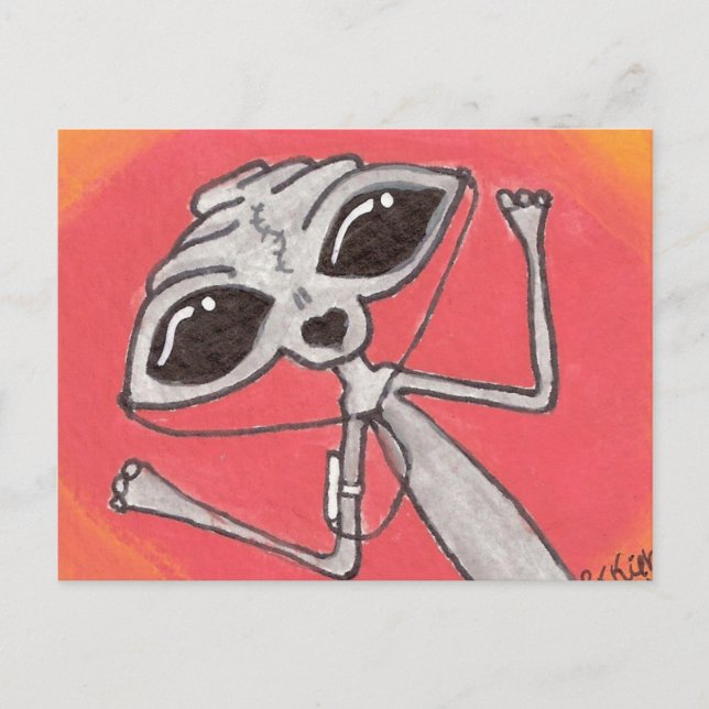 Cartão Postal Placas Postadas de Alienígena IPOD (Frente)