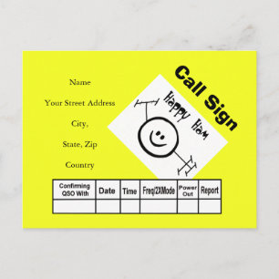 Cartão Postal Placas QSL de rádio com Ham de logotipo Feliz