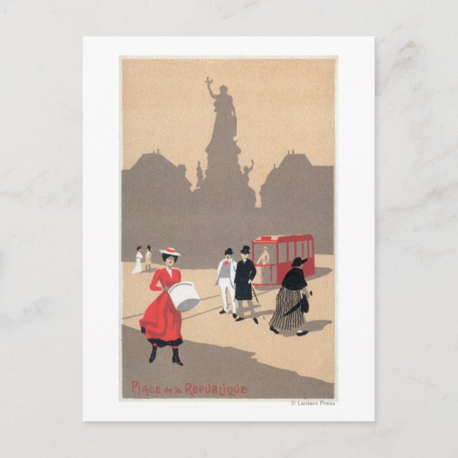 Cartão Postal Place de la Republique Art Deco (Frente)