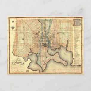 Cartão Postal Plan of the City of Baltimore Maryland Map (1822)