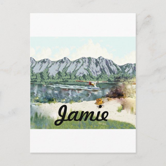 Cartão Postal Planador E Viagem De Pesca Do Alaska Bush (Frente)