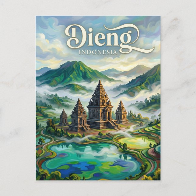 Cartão Postal Planalto de Dieng Indonésia (Frente)