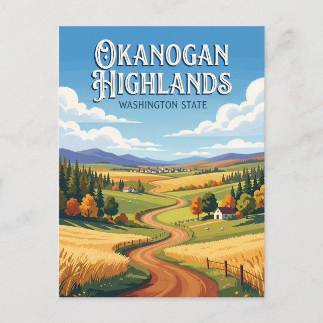 Cartão Postal Planalto de Okanogan EUA (Frente)