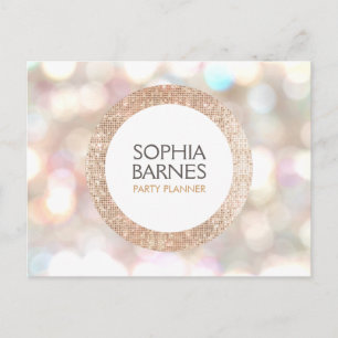 Cartão Postal Planejador de Eventos com Bokeh Elegante e Lantejo