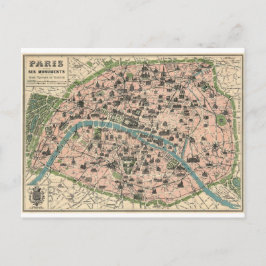 Cartão Postal Planejar monumentos da antiga Paris et ses
