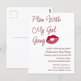 Cartão Postal Planeje com minha gangue Gal Personalizada no Dia 