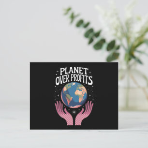 Cartão Postal Planeta Acima dos Lucros Mudança Climática da Terr