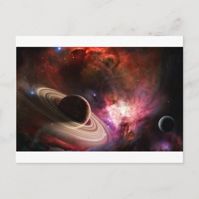 Cartão Postal Planeta da Nebula da Arte Espacial (Frente)