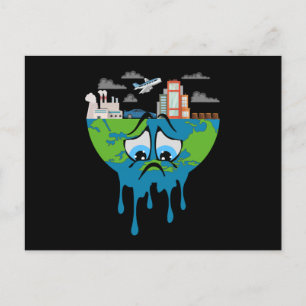 Cartão Postal Planeta das Alterações Climáticas Futuro da Terra