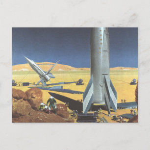 Cartão Postal Planeta Deserto de Ficção Científica Vintage co