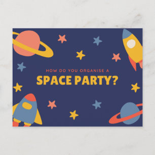 Cartão Postal Planeta Ilustrado Azul - Personalizado Divertido