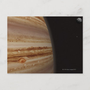 Cartão Postal Planeta Júpiter e Lua Distante