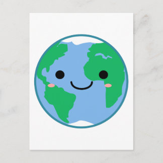 Cartão Postal Planeta Kawaii Terra