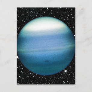 Cartão Postal PLANETA URANO fundo de estrelas (sistema solar) ~
