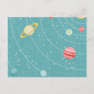 CARTÃO POSTAL PLANETAS DE PAPEL DO SISTEMA SOLAR PARA CRIANÇAS 