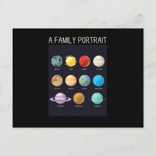 Cartão Postal Planetas do Sistema Solar do Nerd Exterior Sol Lua