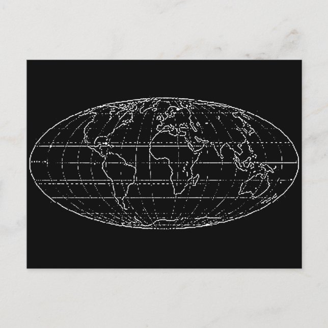 Cartão Postal planisfera/mapas simples (Frente)