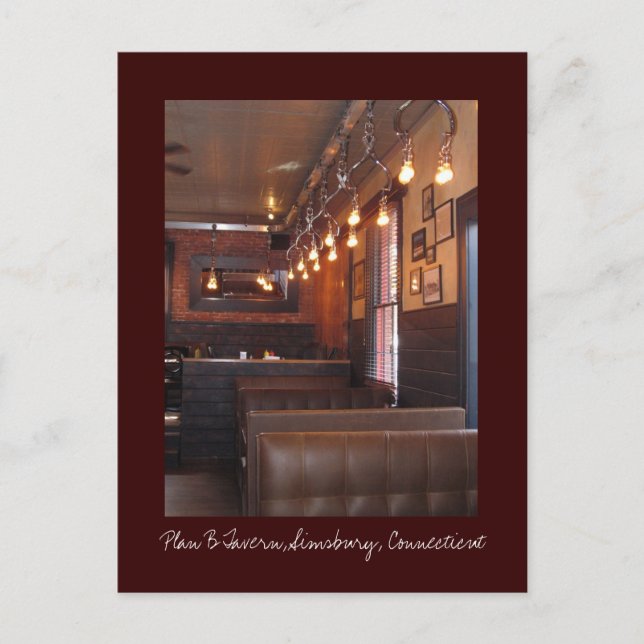 Cartão Postal Plano B Tavern, Simsbury (Frente)