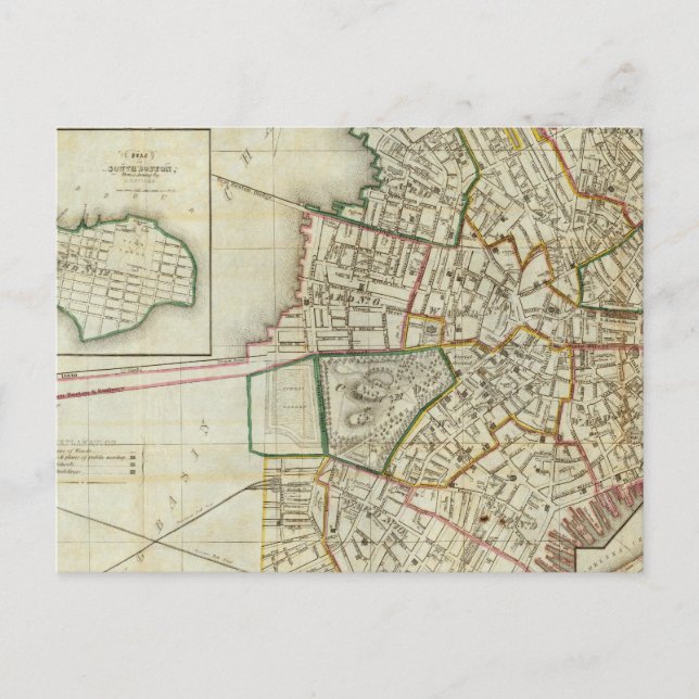 Cartão Postal Plano de Boston e Charleston (Frente)