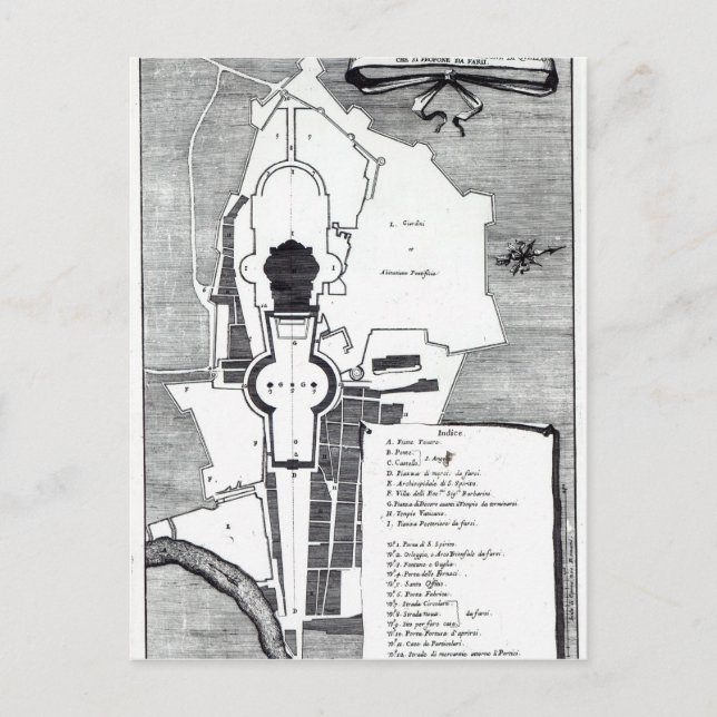 Cartão Postal Plano de fundo do Vaticano, Roma (Frente)