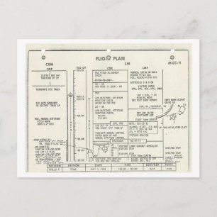 Cartão Postal Plano de Voo Vintage Apollo 11