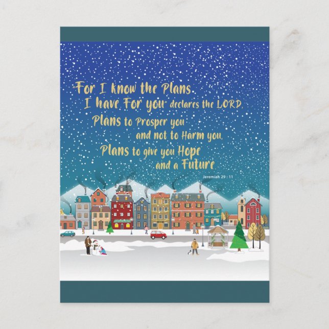 Cartão Postal Planos para lhe dar esperança e um Futuro Jeremiah (Frente)
