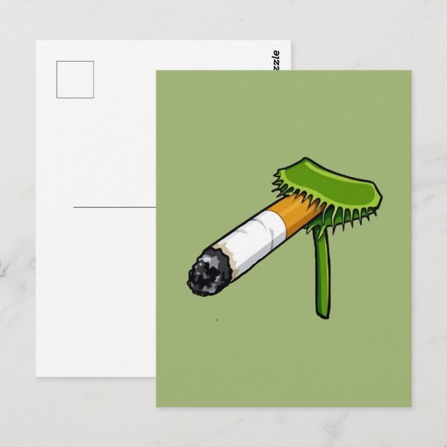 Cartão Postal Planta de Venus Flytrap Com Cig (Frente/Verso)