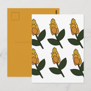 Cartão Postal Planta Flor Floral Camarão Dourado