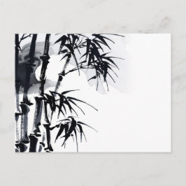 Cartão Postal Planta minimalista japonesa de bambu.