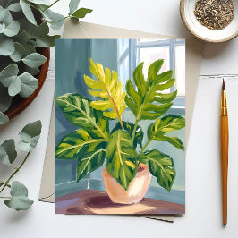 Cartão Postal Planta Monstera | Aquarela Botânica Verde