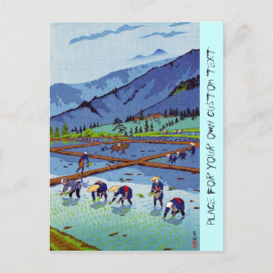 Cartão Postal Plantação de Arroz Kasamatsu, japonês oriental