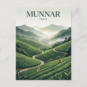 Cartão Postal Plantação de Chá de Munnar Índia