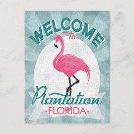 Cartão Postal Plantação Flamingo Cor-de-rosa Flamingo Retro