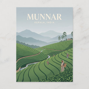 Cartão Postal Plantações de Chá de Munnar Índia