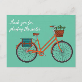 Cartão Postal Plantando a Semente Bicicleta Laranja