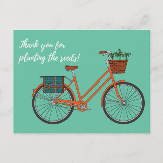 Cartão Postal Plantando a Semente Bicicleta Laranja