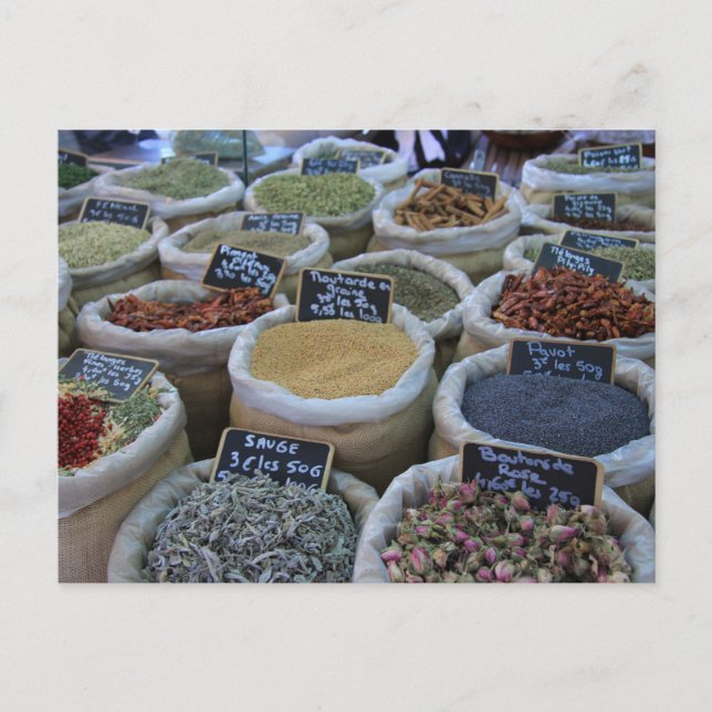 Cartão Postal Plantas aromáticas e especiarias (Frente)